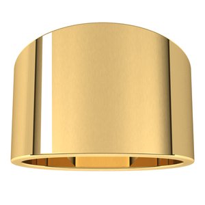 14K Yellow Gold 14 Mm Flat Tapered Band Size 10