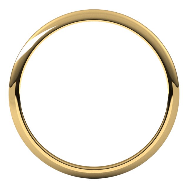 14K Yellow Or White Or Rose Gold Or Sterling Silver Or Platinum Or Palladium Standard Half Round Band