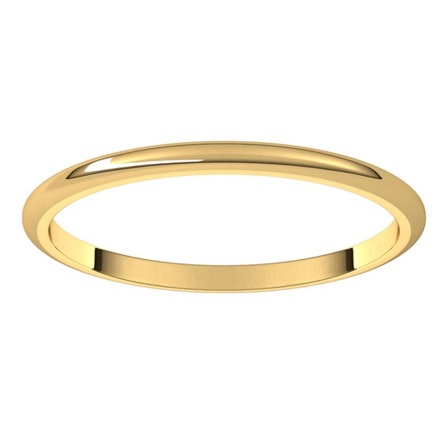 14K Yellow Or White Or Rose Gold Or Sterling Silver Or Platinum Or Palladium Standard Half Round Band