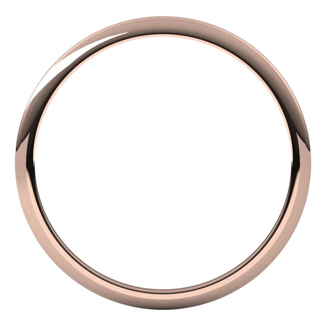 14K Yellow Or White Or Rose Gold Or Sterling Silver Or Platinum Or Palladium Standard Half Round Band