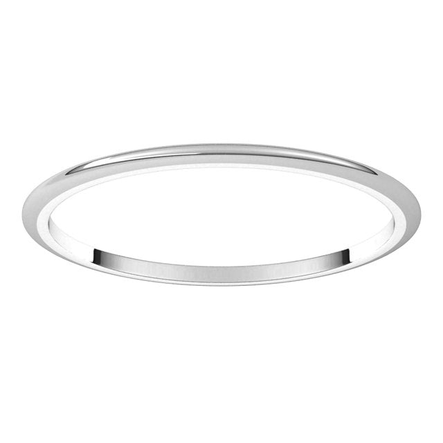 14K Yellow Or White Or Rose Gold Or Sterling Silver Or Platinum Or Palladium Standard Half Round Band