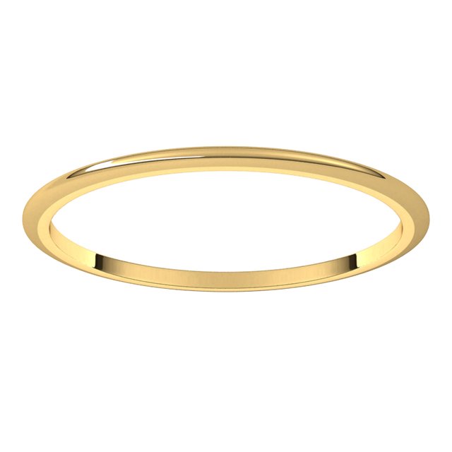 14K Yellow Or White Or Rose Gold Or Sterling Silver Or Platinum Or Palladium Standard Half Round Band