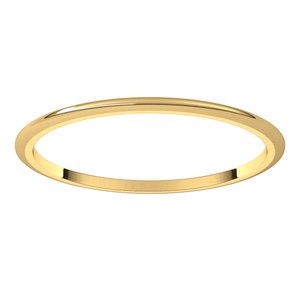 14K Yellow Gold Or Sterling Silver Platinum 1 Mm Standard Weight Half Round Band