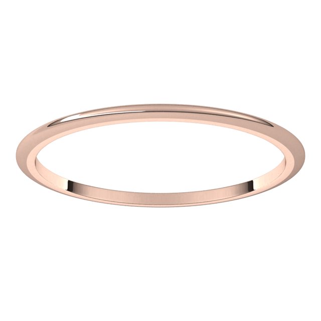 14K Yellow Or White Or Rose Gold Or Sterling Silver Or Platinum Or Palladium Standard Half Round Band