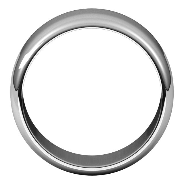 14K Yellow Or White Or Rose Gold Or Sterling Silver Or Platinum Or Palladium Standard Half Round Band