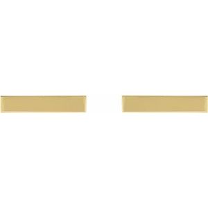 14K Yellow Gold Engravable Bar Earrings