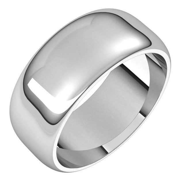 14K Yellow Or White Or Rose Gold Or Sterling Silver Or Platinum Or Palladium Standard Half Round Band