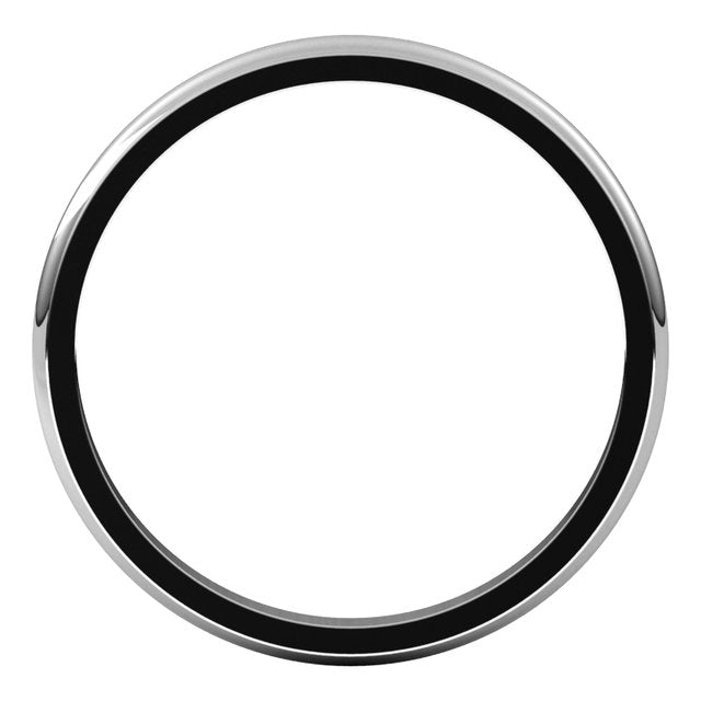 14K Yellow Or White Gold Or Platinum Standard Stepped-Edge Half Round Band