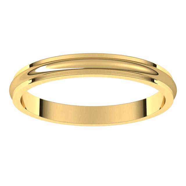 14K Yellow Or White Gold Or Platinum Standard Stepped-Edge Half Round Band