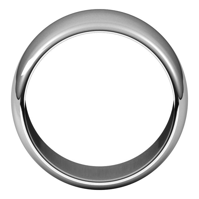 14K Yellow Or White Or Rose Gold Or Sterling Silver Or Platinum Or Palladium Standard Half Round Band