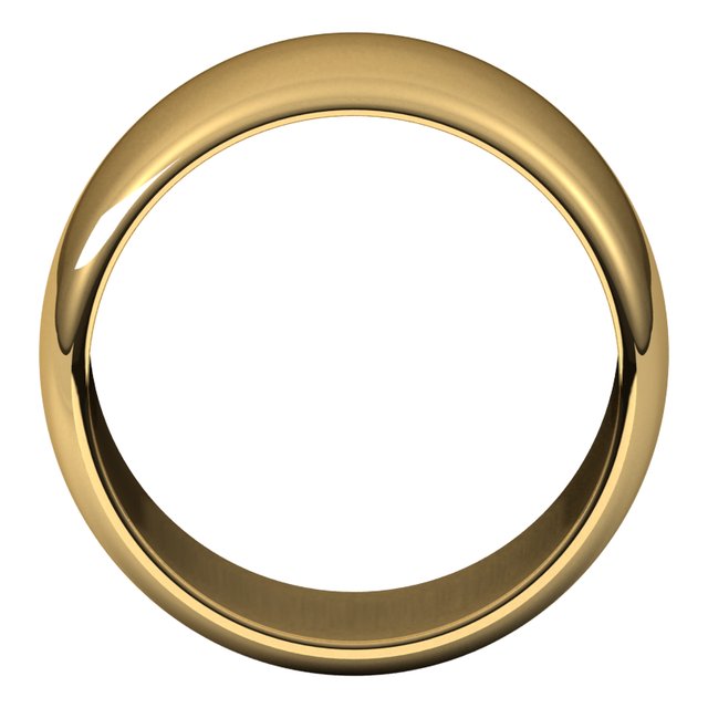 18K Yellow Or White Or Rose Gold Standard Half Round Band