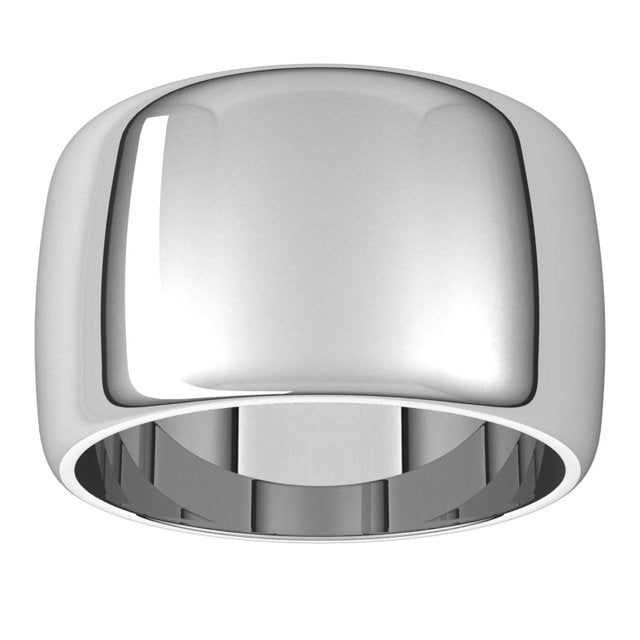 Sterling Silver 12 Mm Standard Half Round Band, Size 9.5