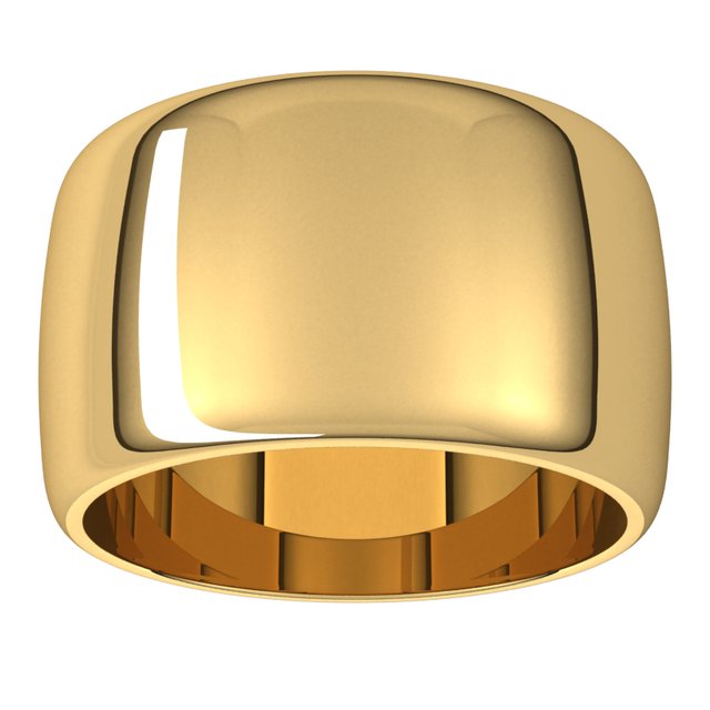 18K Yellow Or White Or Rose Gold Standard Half Round Band
