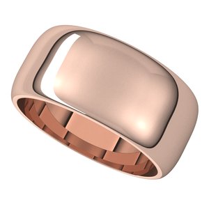 18K Yellow Or White Or Rose Gold Half Round Band