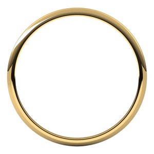 10K Yellow Or White Gold 1 Mm Standard Lightweight Half Round Light Band