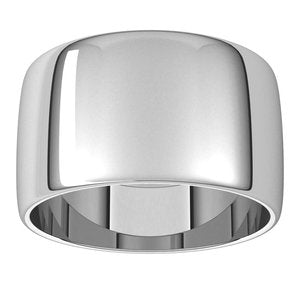 14K White Gold Standard Lightweight Half Round Light Band