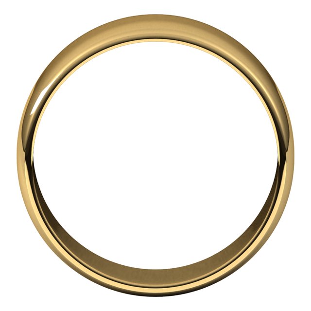 14K Yellow Or White Or Rose Gold Or Sterling Silver Or Platinum Or Palladium Lightweight Standard Fit Half Round Band