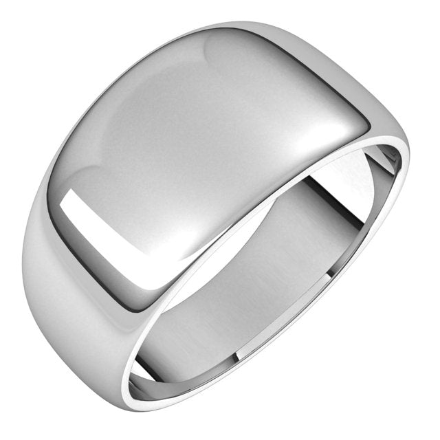 14K Yellow Or White Or Rose Gold Or Sterling Silver Or Platinum Standard Fit Half Round Tapered Band