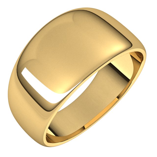 14K Yellow Or White Or Rose Gold Or Sterling Silver Or Platinum Standard Fit Half Round Tapered Band