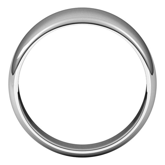 14K Yellow Or White Or Rose Gold Or Sterling Silver Or Platinum Standard Fit Half Round Tapered Band