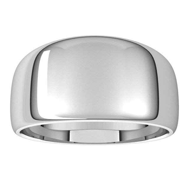 14K Yellow Or White Or Rose Gold Or Sterling Silver Or Platinum Standard Fit Half Round Tapered Band