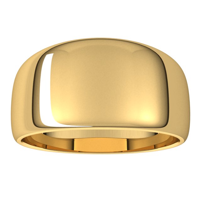 14K Yellow Or White Or Rose Gold Or Sterling Silver Or Platinum Standard Fit Half Round Tapered Band
