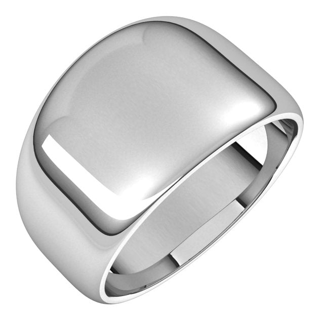 14K Yellow Or White Or Rose Gold Or Sterling Silver Or Platinum Standard Fit Half Round Tapered Band