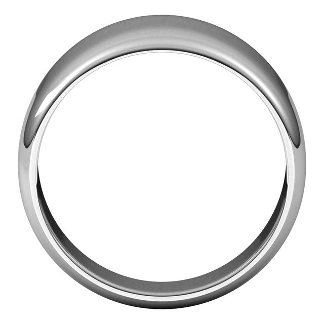 14K Yellow Or White Or Rose Gold Or Sterling Silver Or Platinum Standard Fit Half Round Tapered Band
