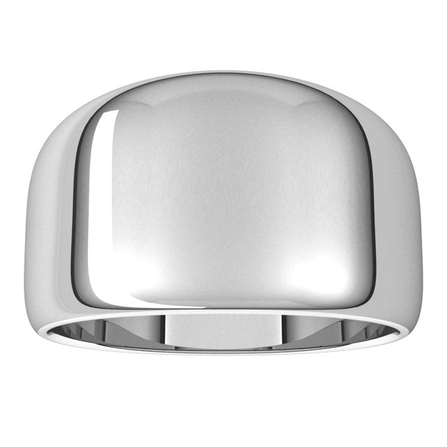 14K Yellow Or White Or Rose Gold Or Sterling Silver Or Platinum Standard Fit Half Round Tapered Band