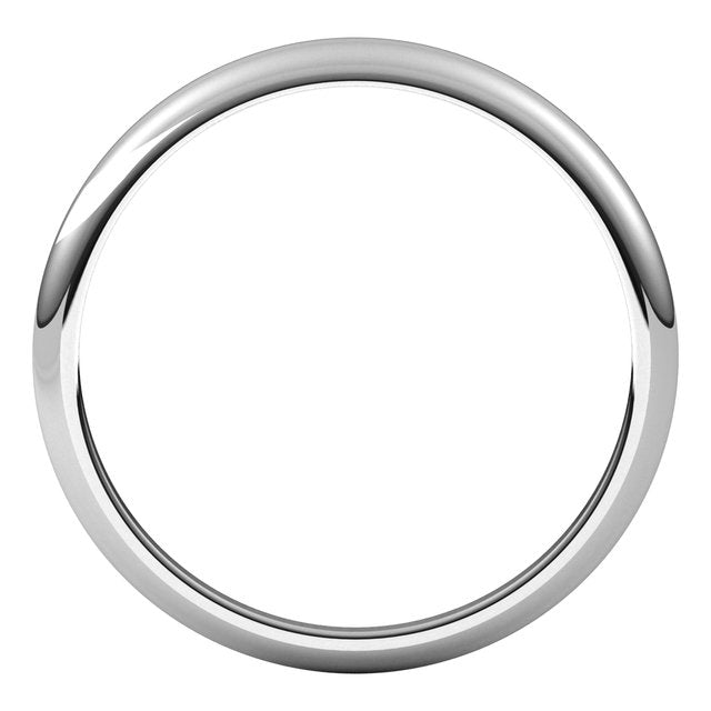 14K Yellow Or White Or Rose Gold Or Sterling Silver Or Platinum Standard Fit Half Round Tapered Band