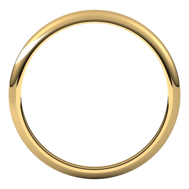 14K Yellow Or White Or Rose Gold Or Sterling Silver Or Platinum Standard Fit Half Round Tapered Band