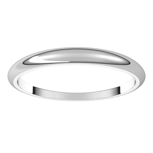 14K Yellow Or White Or Rose Gold Or Sterling Silver Or Platinum Standard Fit Half Round Tapered Band
