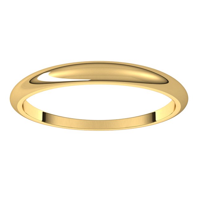 14K Yellow Or White Or Rose Gold Or Sterling Silver Or Platinum Standard Fit Half Round Tapered Band