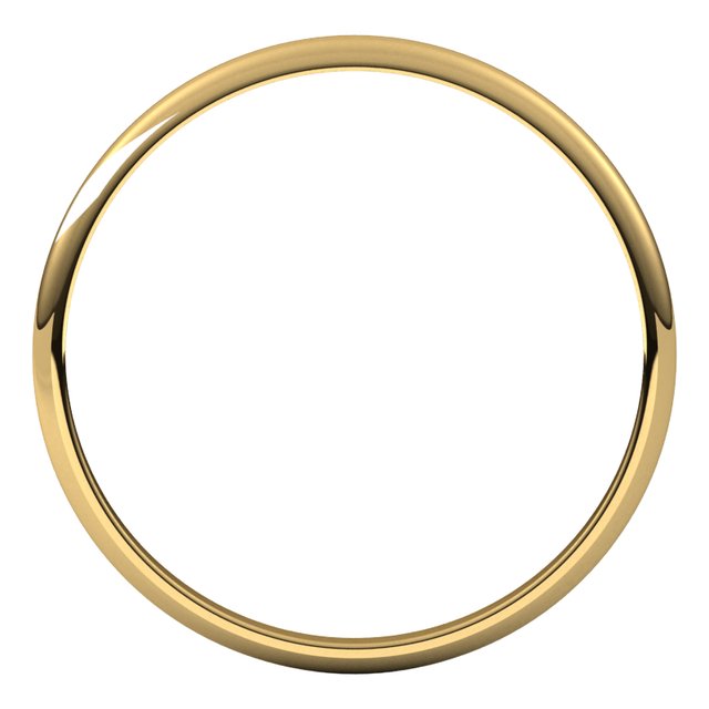10K Yellow Or White Or Rose Gold Ultra-Lightweight Standard Fit Half Round Band
