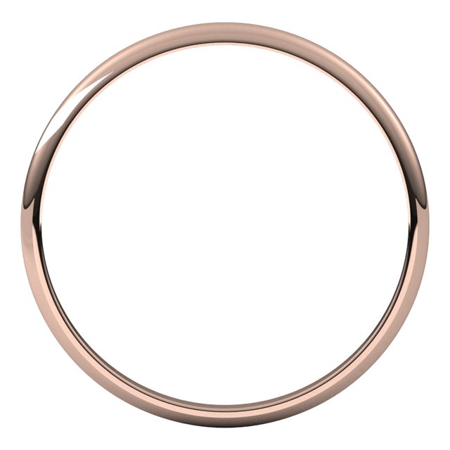 14K Yellow Or White Or Rose Gold Ultra-Lightweight Standard Fit Half Round Band