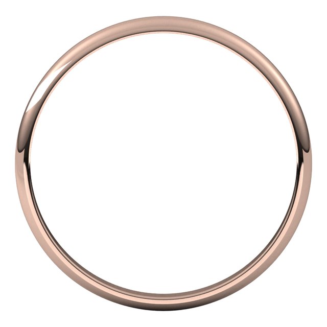 14K Yellow Or White Or Rose Gold Ultra-Lightweight Standard Fit Half Round Band