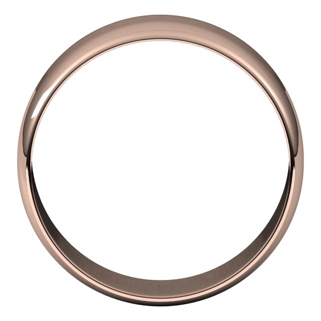 18K Yellow Or White Or Rose Gold Ultra-Lightweight Standard Fit Half Round Band