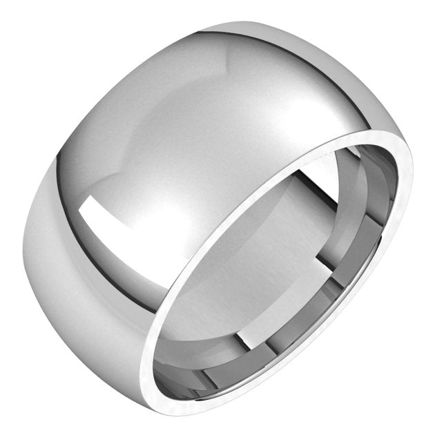 14K Yellow Gold Or Sterling Silver Or Platinum Or Palladium Standard Weight Comfort Fit Half Round Band