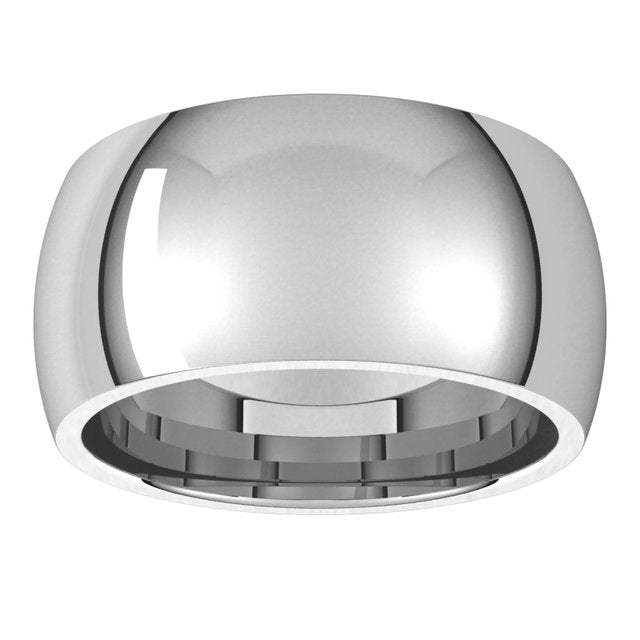 14K Yellow Gold Or Sterling Silver Or Platinum Or Palladium Standard Weight Comfort Fit Half Round Band