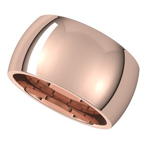 18K Yellow Or White Or Rose Gold Comfort-Fit Half Round Band