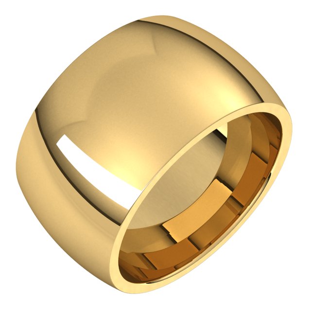 22K Yellow Or White Or Rose Gold Or Sterling Silver Standard Weight Comfort-Fit Half Round Band