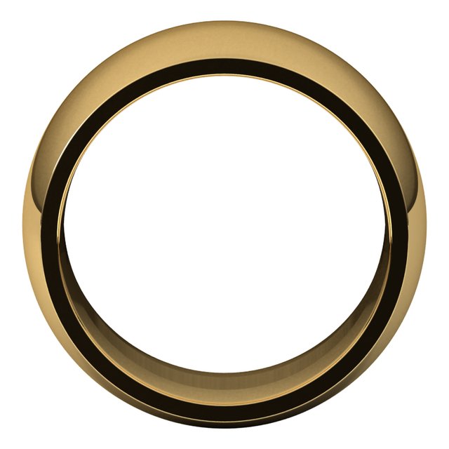 22K Yellow Or White Or Rose Gold Or Sterling Silver Standard Weight Comfort-Fit Half Round Band