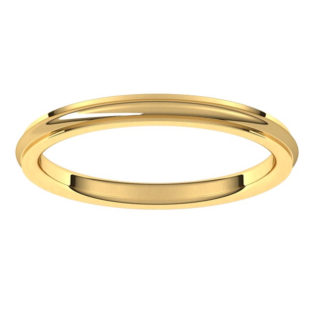 14K Yellow Or White Or Rose Gold Or Sterling Silver Or Platinum Or Palladium Standard Stepped-Edge Comfort-Fit Half Round Band