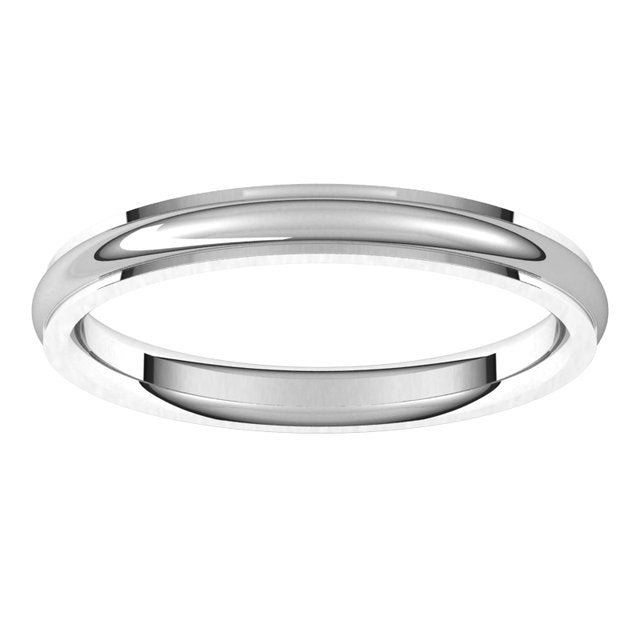 14K Yellow Or White Or Rose Gold Or Sterling Silver Or Platinum Or Palladium Standard Stepped-Edge Comfort-Fit Half Round Band