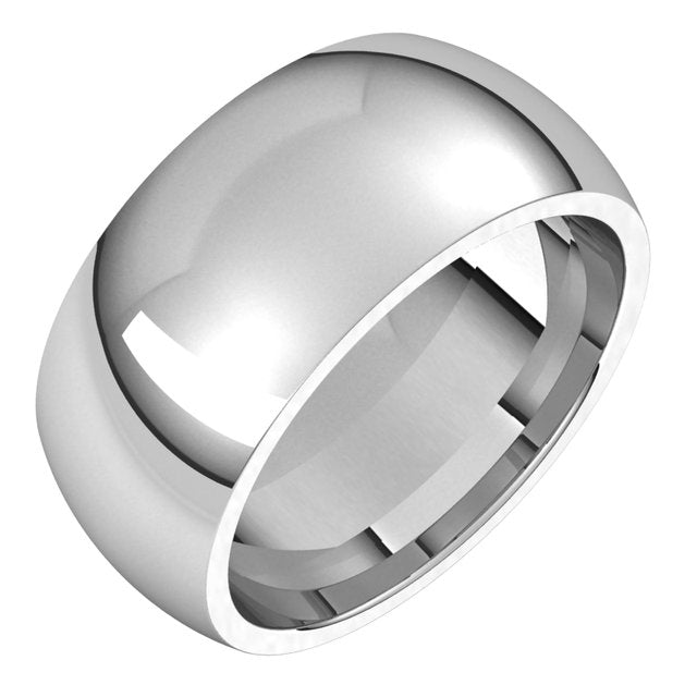 22K Yellow Or White Or Rose Gold Or Sterling Silver Standard Weight Comfort-Fit Half Round Band