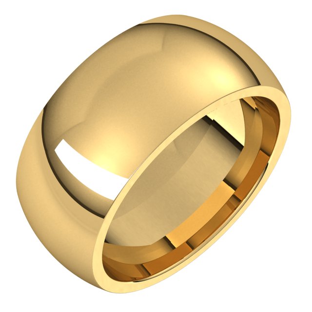 18K Yellow Or White Or Rose Gold Standard Weight Comfort Fit Half Round Band