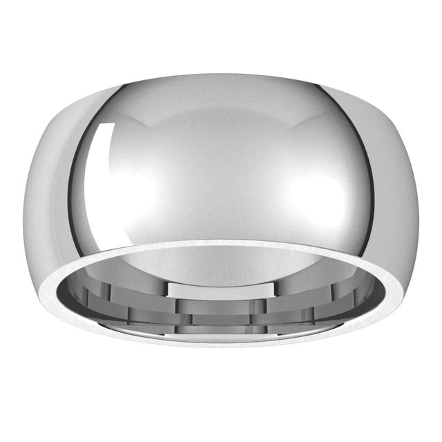 14K Yellow Gold Or Sterling Silver Or Platinum Or Palladium Standard Weight Comfort Fit Half Round Band