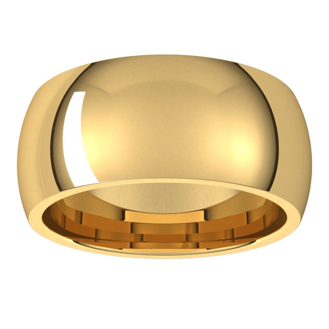 18K Yellow Or White Or Rose Gold Standard Weight Comfort Fit Half Round Band