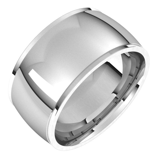 14K Yellow Or White Or Rose Gold Or Sterling Silver Or Platinum Or Palladium Standard Stepped-Edge Comfort-Fit Half Round Band