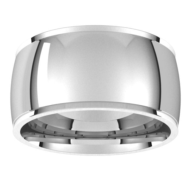 14K Yellow Or White Or Rose Gold Or Sterling Silver Or Platinum Or Palladium Standard Stepped-Edge Comfort-Fit Half Round Band